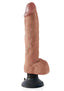 King Cock Vibrating Dildo with Balls - Caramel - 10in