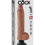 King Cock Vibrating Dildo with Balls - Caramel - 10in