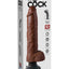 King Cock Vibrating Dildo with Balls - Chocolate - 10in