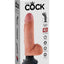 King Cock Vibrating Dildo with Balls - Vanilla - 7in