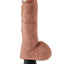 King Cock Vibrating Dildo with Balls - Caramel - 8in