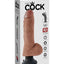 King Cock Vibrating Dildo with Balls - Caramel - 8in