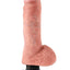 King Cock Vibrating Dildo with Balls - Vanilla - 8in