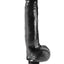 King Cock Vibrating Dildo with Balls - Black - 9in