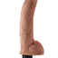 King Cock Vibrating Dildo with Balls - Caramel - 9in