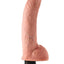 King Cock Vibrating Dildo with Balls - Vanilla - 9in