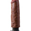 King Cock Vibrating Realistic Dildo Waterproof - Chocolate - 6in