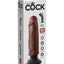 King Cock Vibrating Realistic Dildo Waterproof - Chocolate - 6in