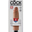 King Cock Vibrating Stiffy Dildo - Caramel/Tan - 6in