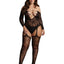 Le Desir Criss Cross Neck Suspender Bodystocking