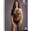 Le Desir Duo Net High Neck Bodystocking - Black - Queen