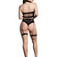 Le Desir Shade Ananke Xii Three Piece with Choker, Bandeau Top and Pantie with Garters - Black - One Size