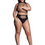 Le Desir Shade Helike Xlv Two Piece with Open Cups, Crop Top and Pantie - Black - Queen
