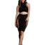 Le Desir Shade Kala Xxxvii Two Piece with Turtleneck, Crop Top and Skirt - Black - One Size