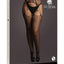 Le Desir Shredded Suspender Pantyhose - Black - Queen