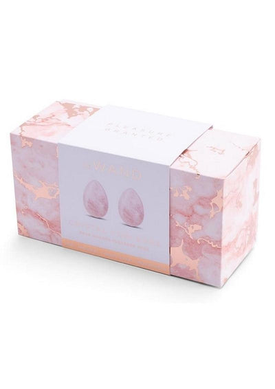 Le Wand Crystal Yoni Eggs Silicone Kegal Balls - Rose Quartz - Pink