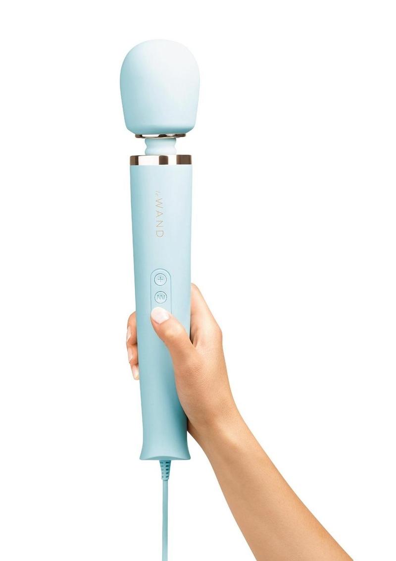 Le Wand Plugin Vibrating Massager - Sky Blue