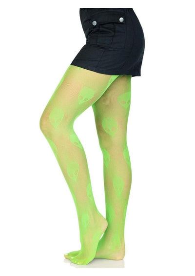 Leg Avenue Alien Net Tights - Green - One Size