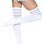 Leg Avenue Athlete Thigh High 3 Stripe Top - Blue/Pink - One Size