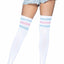Leg Avenue Athlete Thigh High 3 Stripe Top - Blue/Pink - One Size