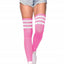 Leg Avenue Athlete Thigh High with 3 Stripe Top - Pink - One Size
