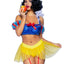 Leg Avenue Bad Apple Snow White, Shimmer Halter Bandeau with Organza Puff Sleeves and Ruffle Collar, Garter Panty with Shimmer Sheer Skirt, and Matching Bow Headband