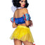 Leg Avenue Bad Apple Snow White, Shimmer Halter Bandeau with Organza Puff Sleeves and Ruffle Collar, Garter Panty with Shimmer Sheer Skirt, and Matching Bow Headband - Multicolor - XSmall - 3 Piece