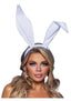 Leg Avenue Bendable Velvet Bunny Ears - White - One Size