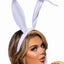 Leg Avenue Bendable Velvet Bunny Ears - White - One Size