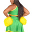 Leg Avenue Bring It Baddie Set Top with Cheer Logo, Pleated Skirt and Pom Pom