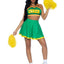 Leg Avenue Bring It Baddie Set Top with Cheer Logo, Pleated Skirt and Pom Pom