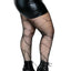 Leg Avenue Cracked Fishnet Tights - Black - Queen/XLarge/XXLarge