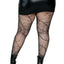 Leg Avenue Cracked Fishnet Tights - Black - Queen/XLarge/XXLarge