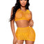 Leg Avenue Crochet Net Tank Crop Top and Mini Skirt