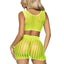 Leg Avenue Crochet Net Tank Crop Top and Mini Skirt
