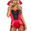 Leg Avenue Devilish Darling Tux and Tails Bodysuit with Stay Up Collar, Pin-On Devil Tail, and Sequin Devil Horn Headband