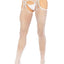 Leg Avenue Fishnet Suspender Hose with Scalloped Trim