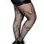 Leg Avenue Flame Net Tights - Black - Queen/XLarge/XXLarge