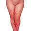 Leg Avenue Flame Net Tights - Red - Queen/XLarge/XXLarge