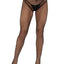 Leg Avenue French Cut Crotchless Fishnet Tights with Heart Backseam and Faux Lace Up Back