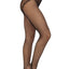 Leg Avenue French Cut Crotchless Fishnet Tights with Heart Backseam and Faux Lace Up Back