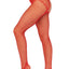 Leg Avenue French Cut Crotchless Fishnet Tights with Heart Backseam and Faux Lace Up Back