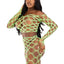 Leg Avenue Hardcore Net Crop Top and Footless Tights - Neon Green - One Size - 2 Piece