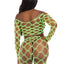 Leg Avenue Hardcore Net Crop Top and Footless Tights - Neon Green - One Size - 2 Piece