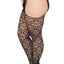 Leg Avenue Heart Net Suspender Hose - Black - Queen/XLarge/XXLarge