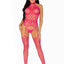 Leg Avenue High Neck Halter Hardcore Net and Lace Suspender Bodystocking