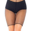 Leg Avenue Industrial Net Biker Shorts - Black - One Size