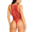 Leg Avenue Industrial Net Snap Crotch Tank Bodysuit - Red - One Size