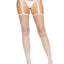 Leg Avenue Industrial Net Stockings with Scalloped Trimmed Attached Garter Belt