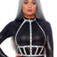 Leg Avenue Iridescent Studded Vinyl Body Harness - Silver - One Size